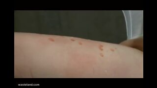 Brutal bondage to a blondes tight fisted pussy
