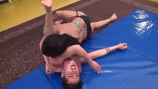 Girls fights a guy at home