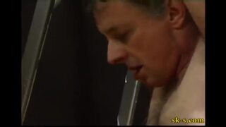 Helpless old man gets whipped by his domina