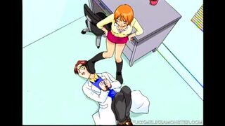 Hot lezdom Hentai suck and fuck action