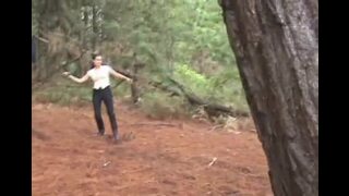 Merciless whipping outside from a ruthless mistress