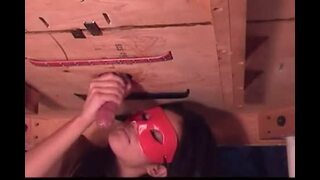 Red Masked Beauty Cum on Command