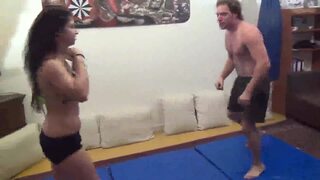 Trapped between a pair of strong thighs